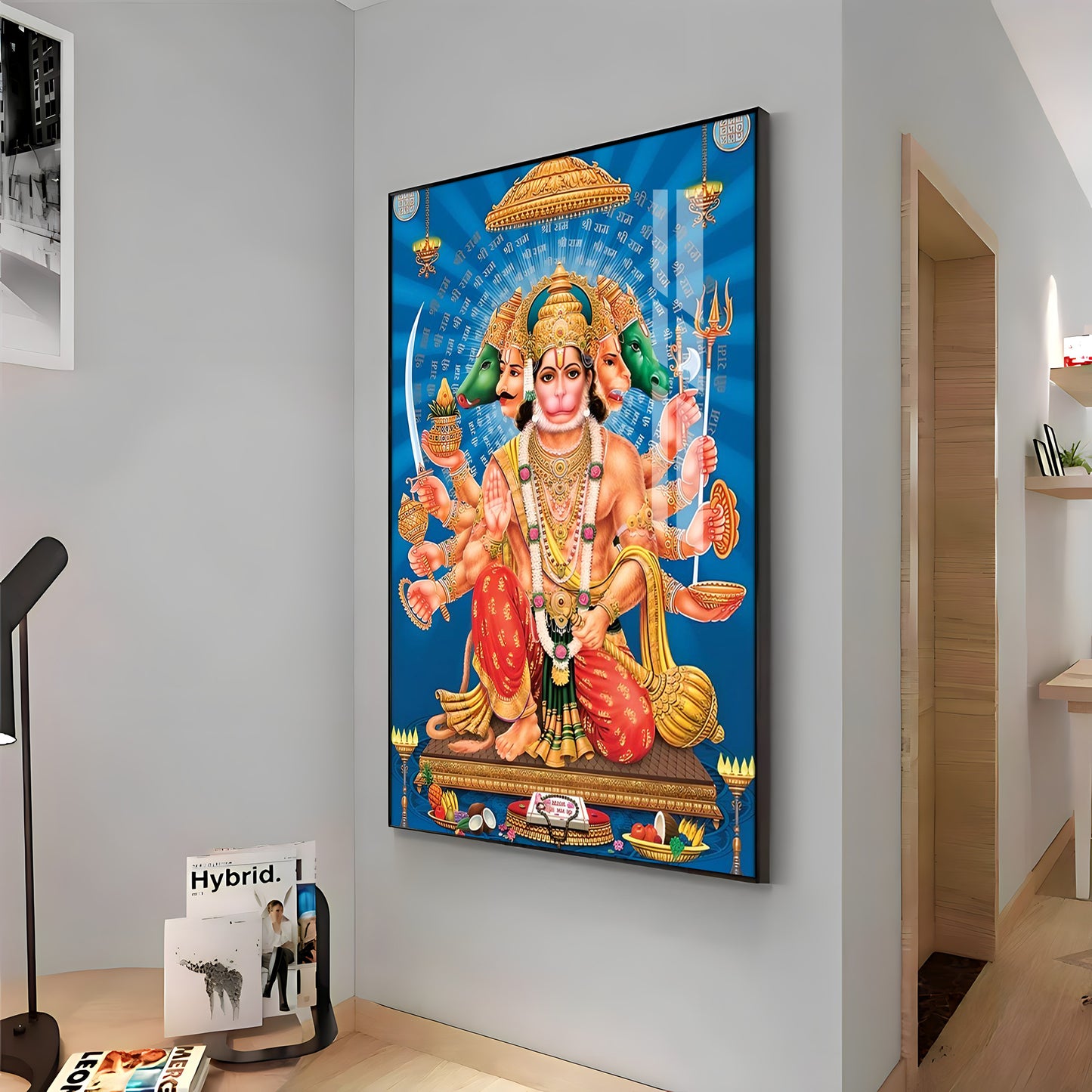 Panchmukhi Hanuman Premium Acrylic Vertical Wall Art