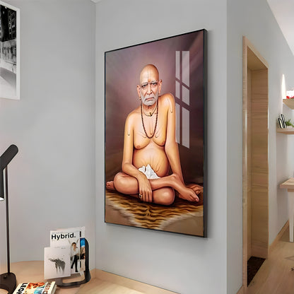 Noir Reflection Shri Swami Samartha Premium Vertical Acrylic Wall Art