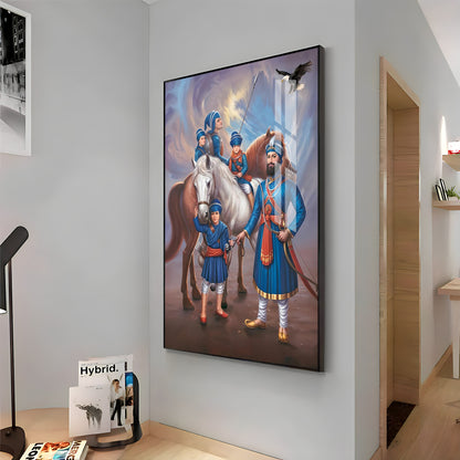 Sikh Warriors Premium Acrylic Vertical Wall Art