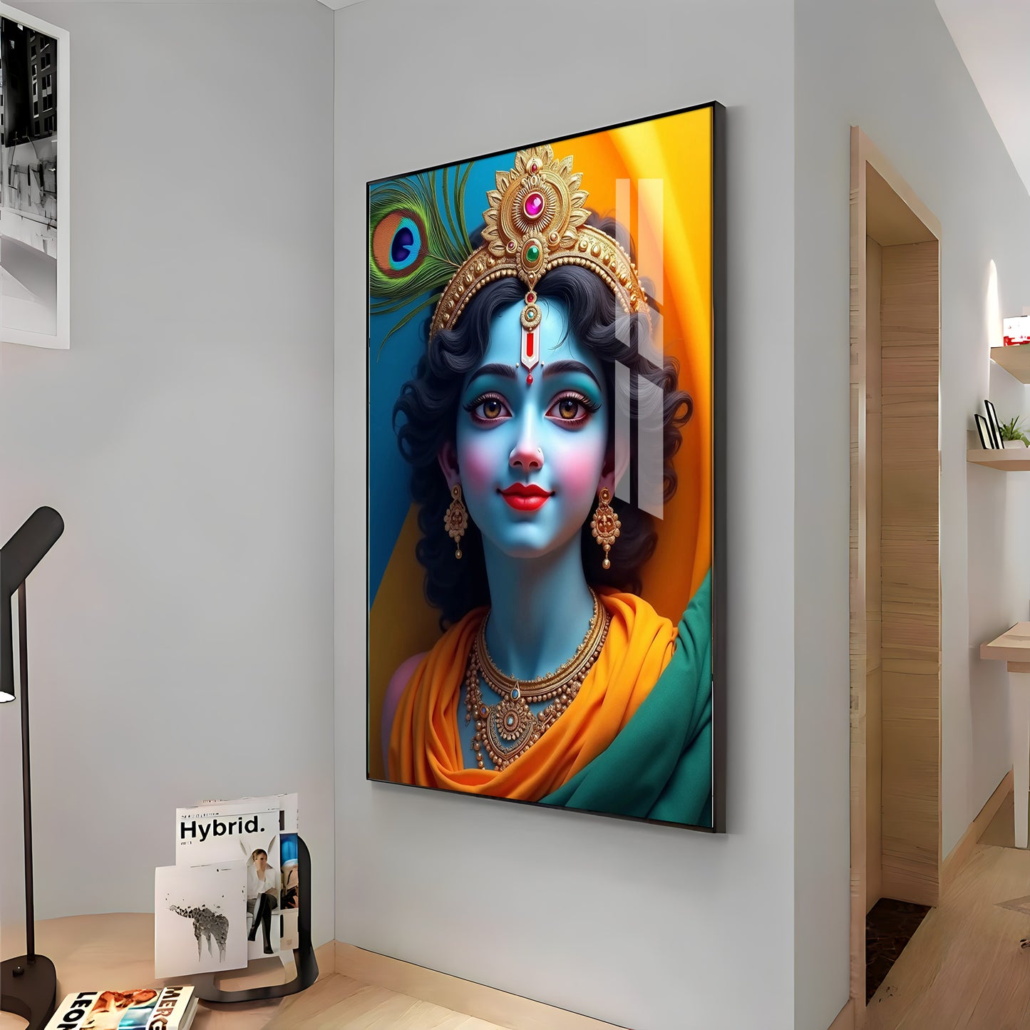 Krishna in Vivid Hues Premium Acrylic Wall Art