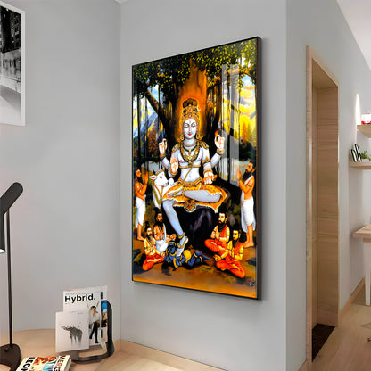 Dakshinamurthy In Lord Shiva Premium Acrylic Vertical Wall Art