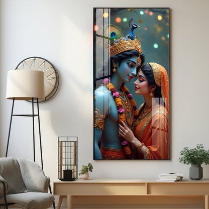 Radha Krishna Togetherness Premium Acrylic Wall Art