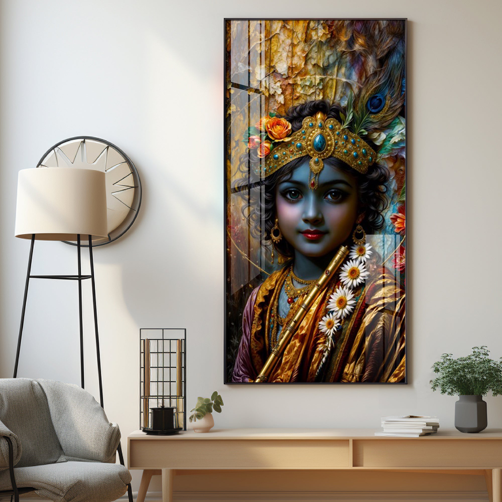 Krishna Essence Premium Acrylic Vertical Wall Art