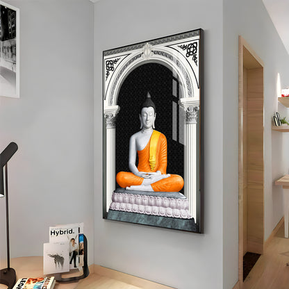 Serene Lotus Buddha Premium Acrylic Vertical Wall Art