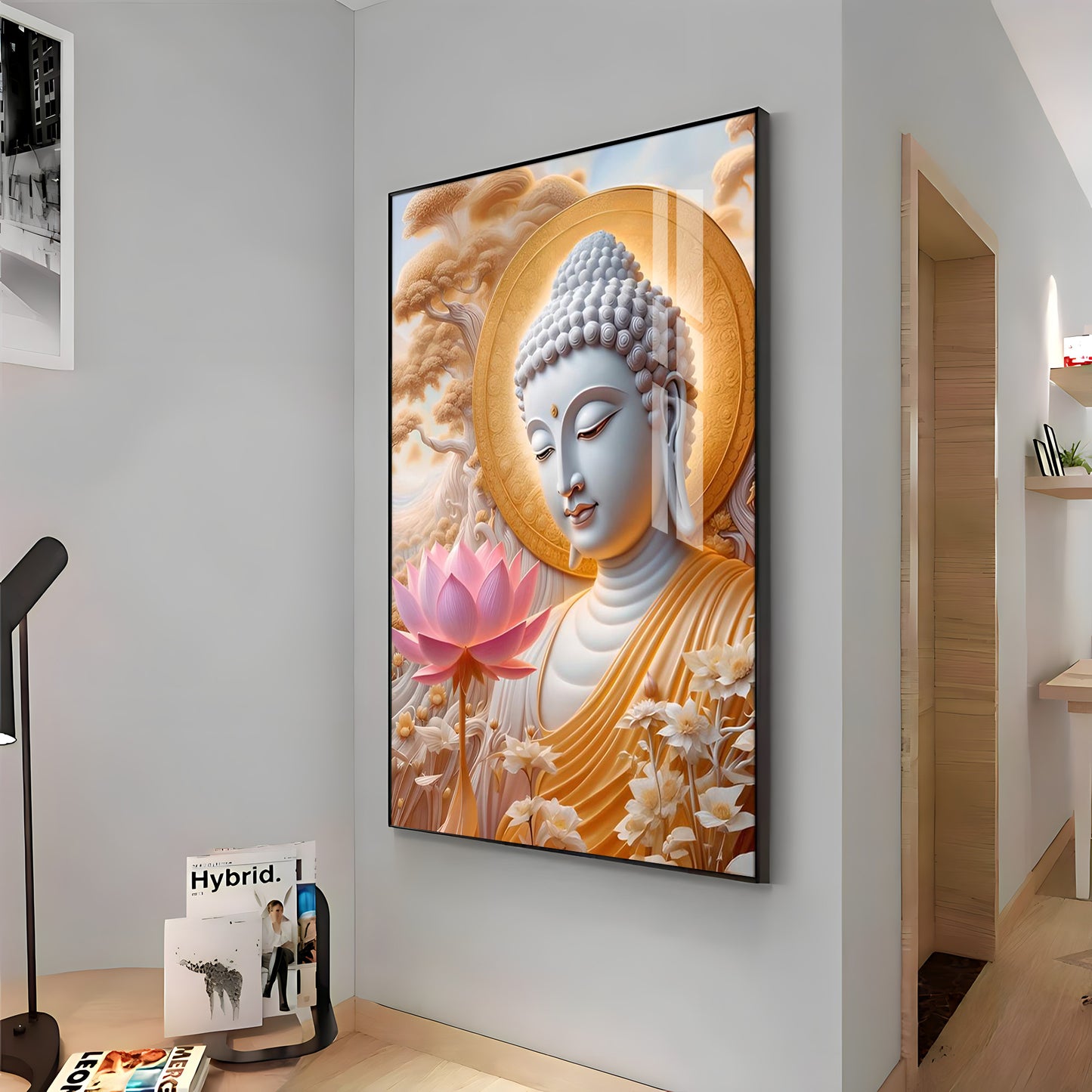 Dharvika Buddha Premium Acrylic Vertical Wall Art