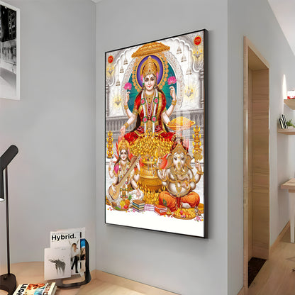 Mural of Goddess Laxmi Premium Acrylic Vertical Wall Art