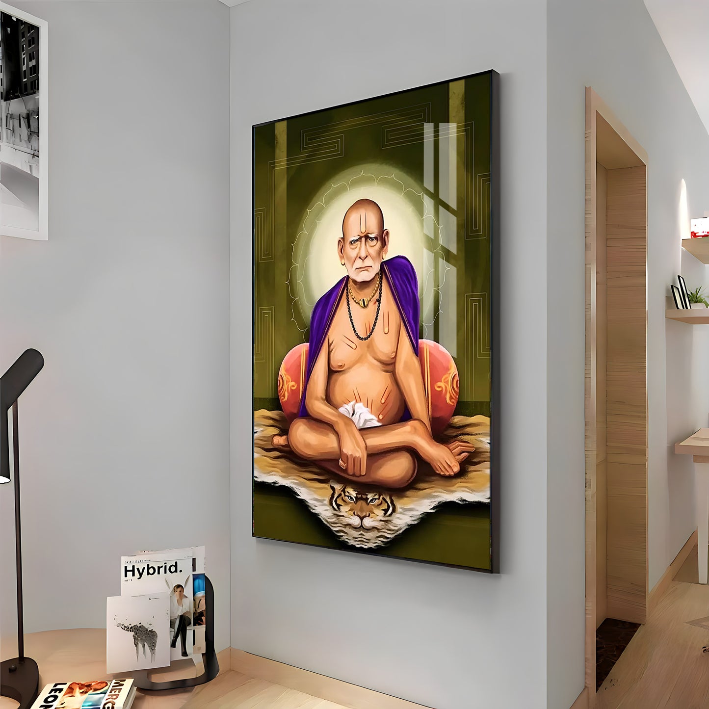 Contemplative Shri Swami Samartha Premium Vertical Acrylic Wall Art