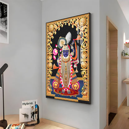 Celestial Krishna Premium Acrylic Vertical Wall Art
