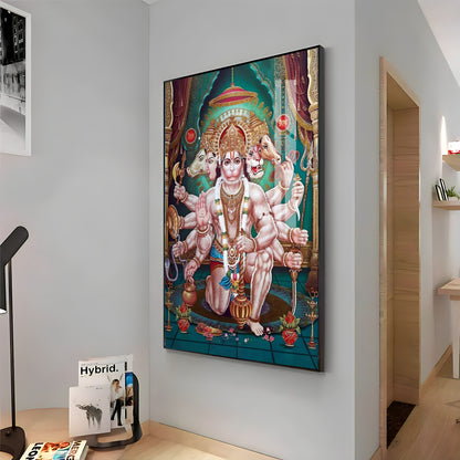 Celestial Guardian Lord Hanuman Premium Vertical Acrylic Wall Art