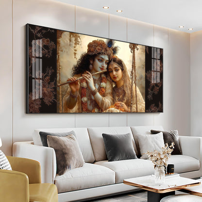 Loving Radha Krishna Premium Acrylic Horizontal Wall Art