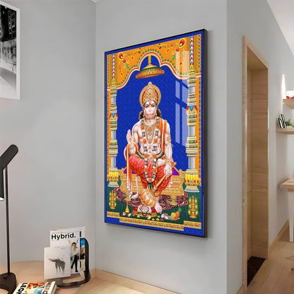 Divine Lord Hanuman Premium Acrylic Vertical Wall Art