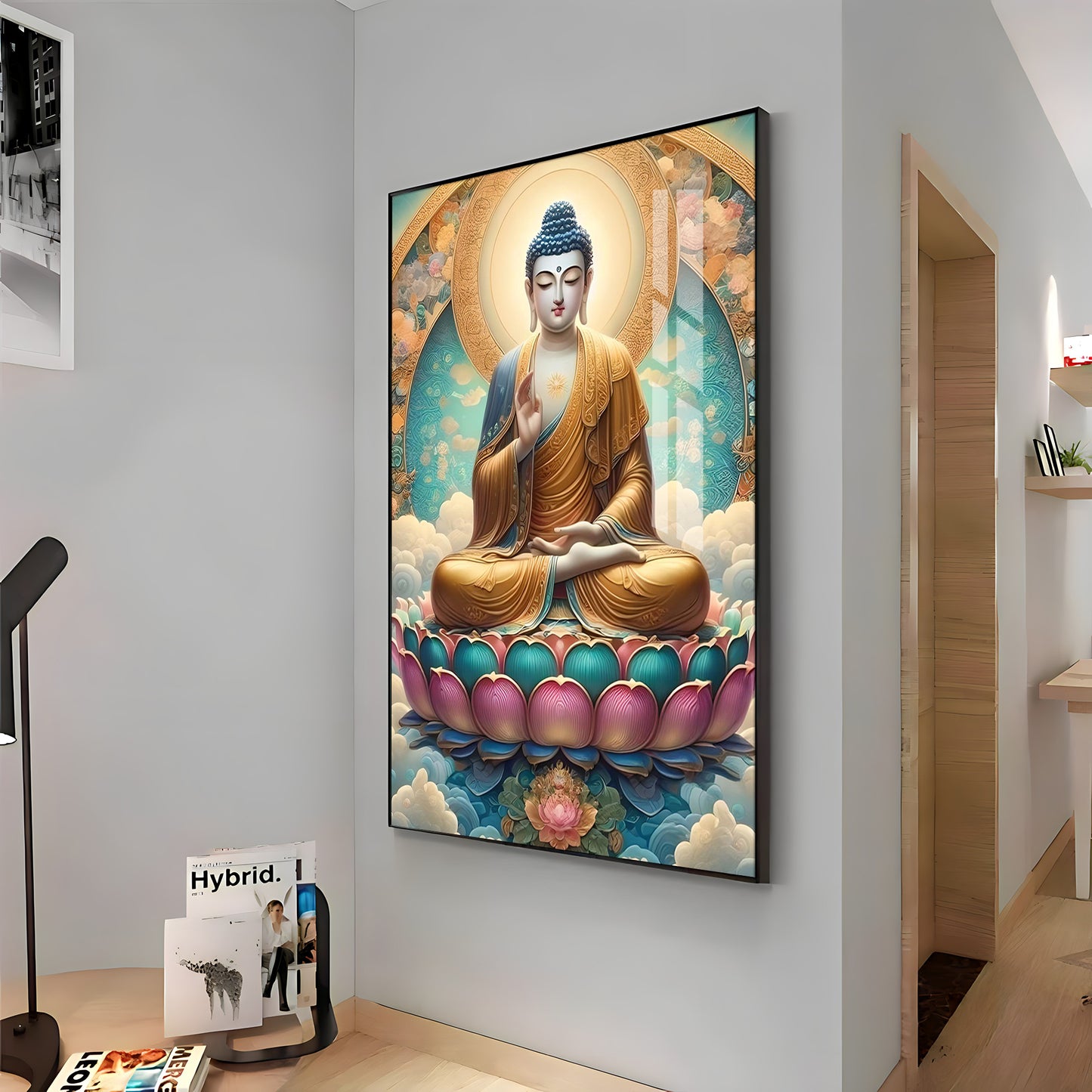 Serene Lotus Buddha Premium Vertical Acrylic Wall Art