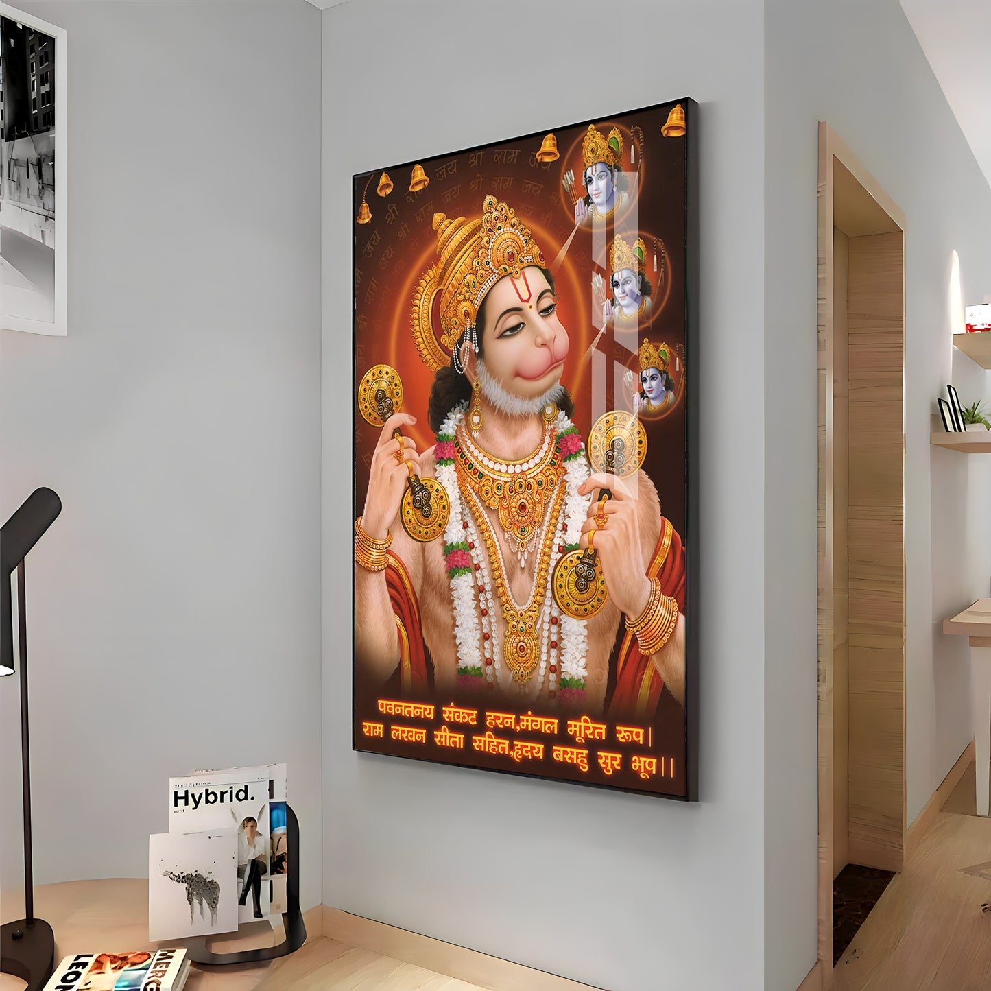 Wisdom of Hanuman Premium Vertical Acrylic Wall Art