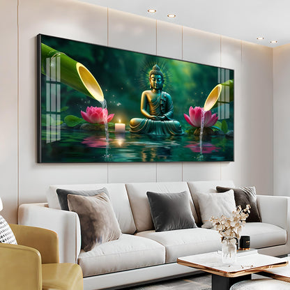 Deep Meditating Buddha Premium Acrylic Horizontal Wall Art