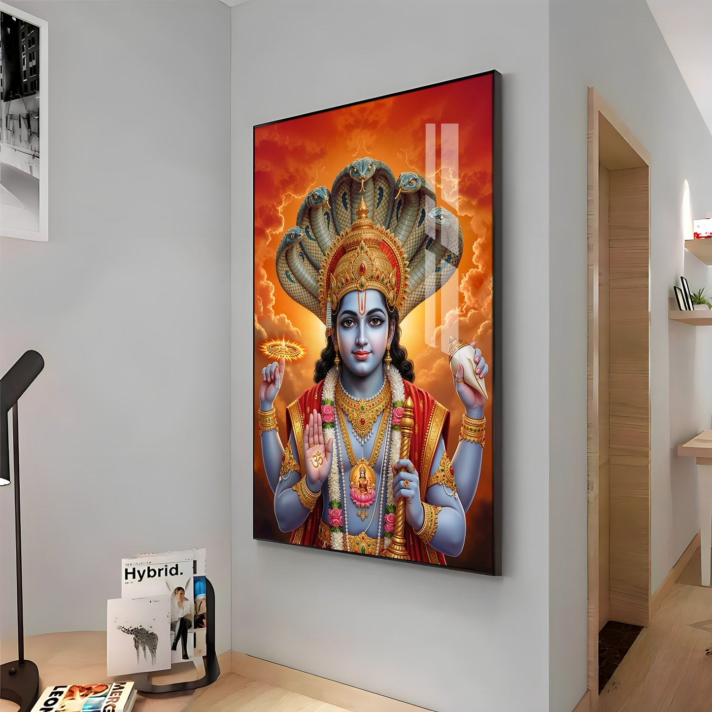 Lord Vishnu Premium Acrylic Vertical Wall Art