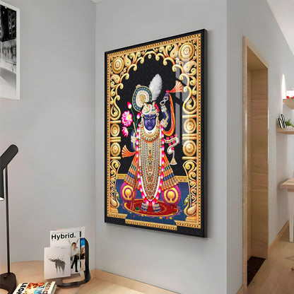 Celestial Krishna Premium Acrylic Vertical Wall Art