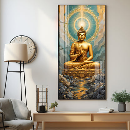 Buddha Bliss Premium Acrylic Vertical Wall Art