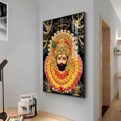 Majestic Shyam Baba Premium Acrylic Vertical Wall Art