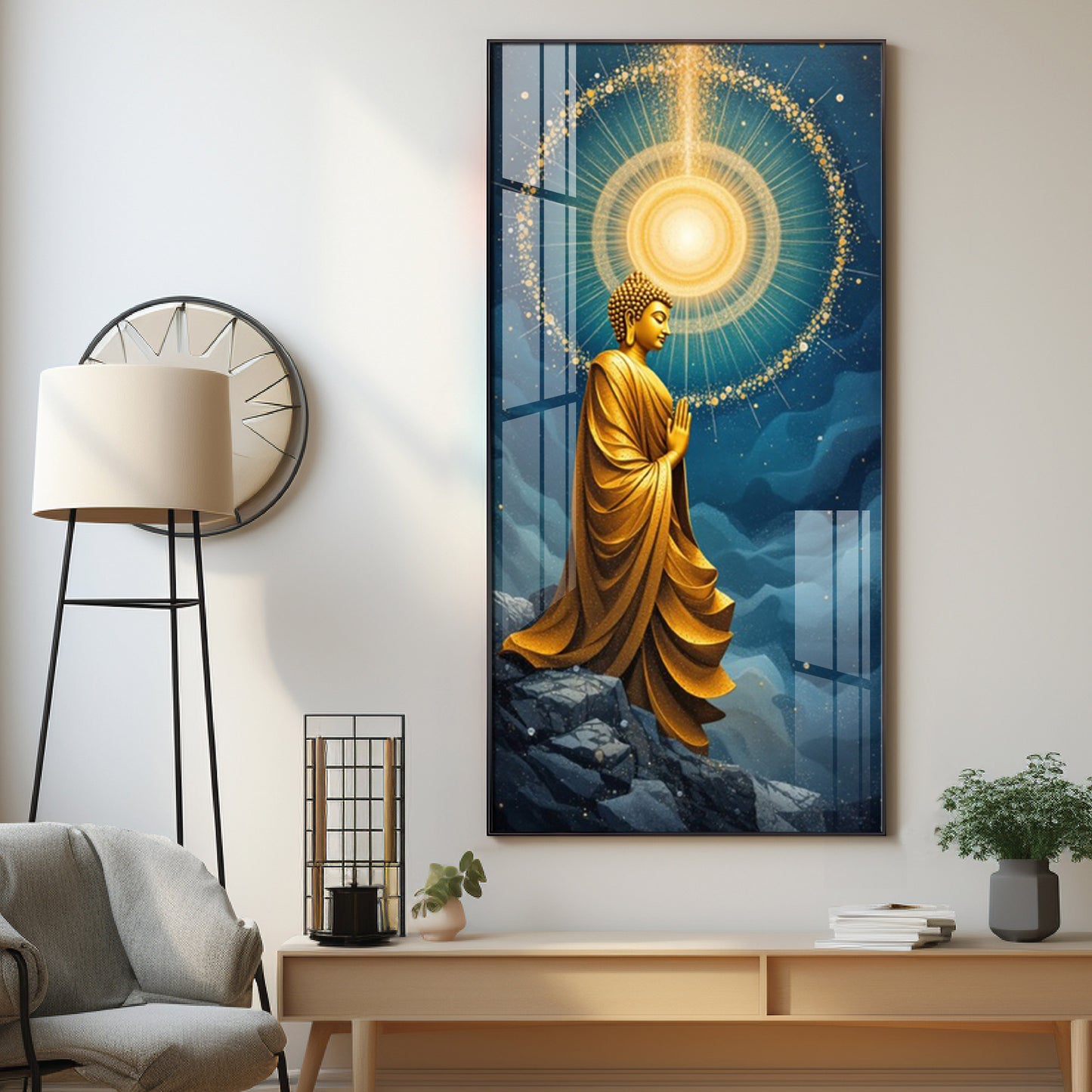 The Buddha's Haven Premium Acrylic Vertical Wall Art