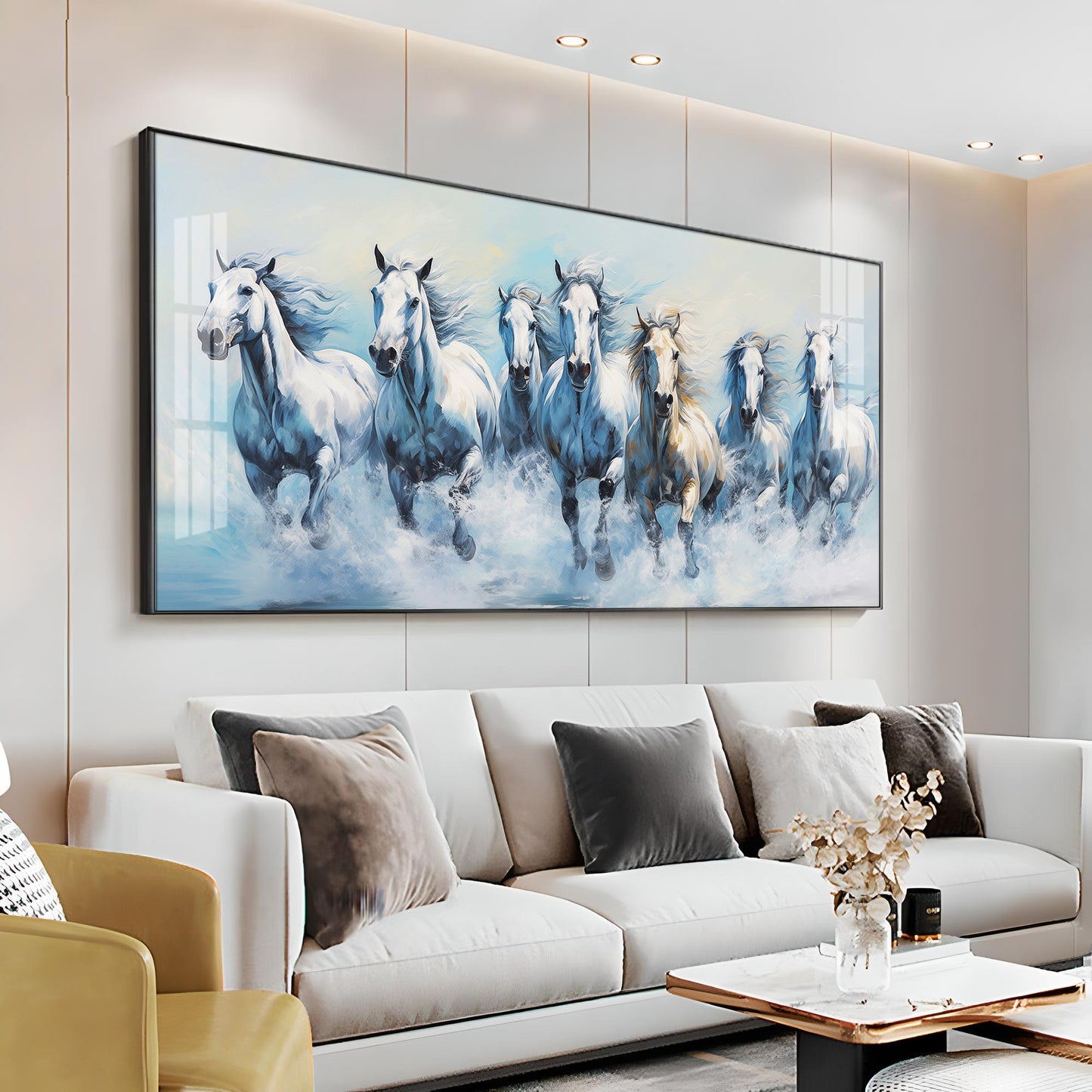 Fairytale Seven Horses Premium Acrylic Horizontal Wall Art