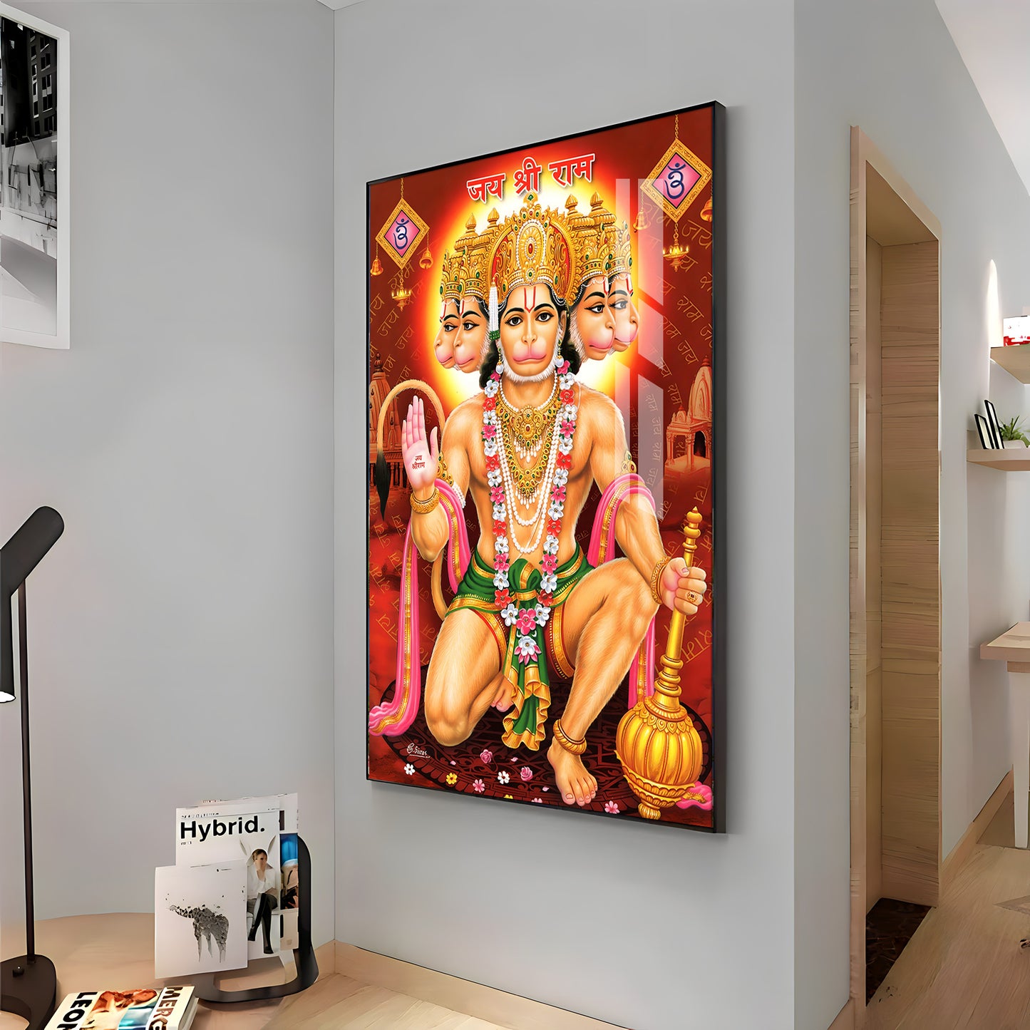 Majestic Lord Hanuman Premium Vertical Acrylic Wall Art