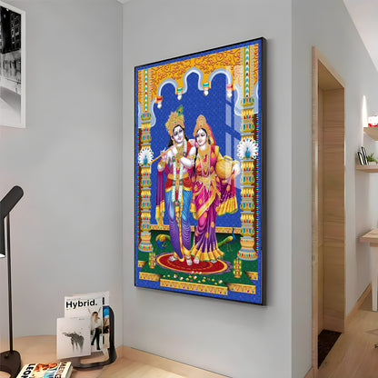 Radha and Krishna Essence Premium Acrylic Vertical Wall Art