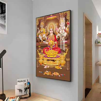 Transcendent Grace Of Maha Laxmi Ji Premium Acrylic Vertical Wall Art