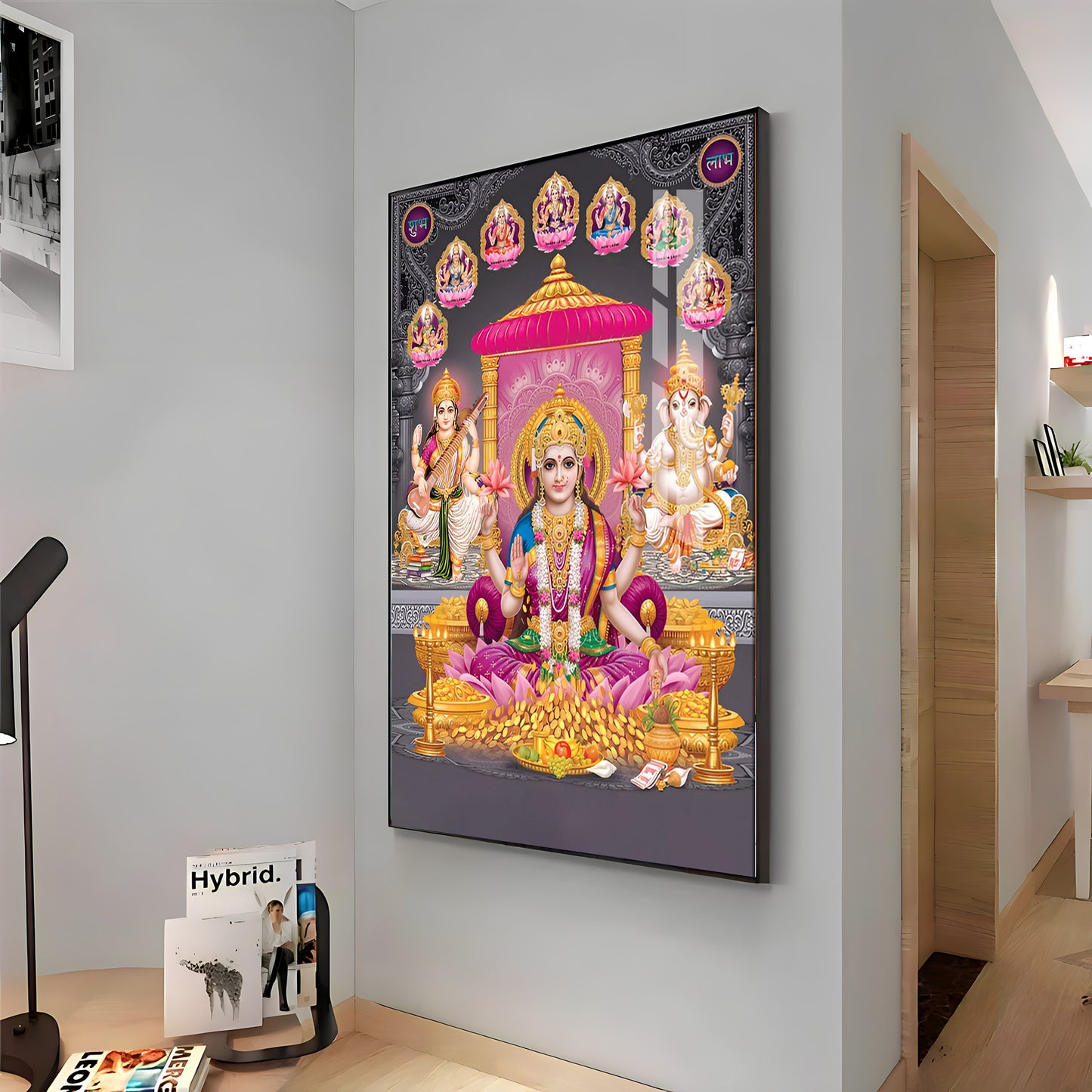 Goddess Laxmi Ji Virtues Premium Acrylic Vertical Wall Art