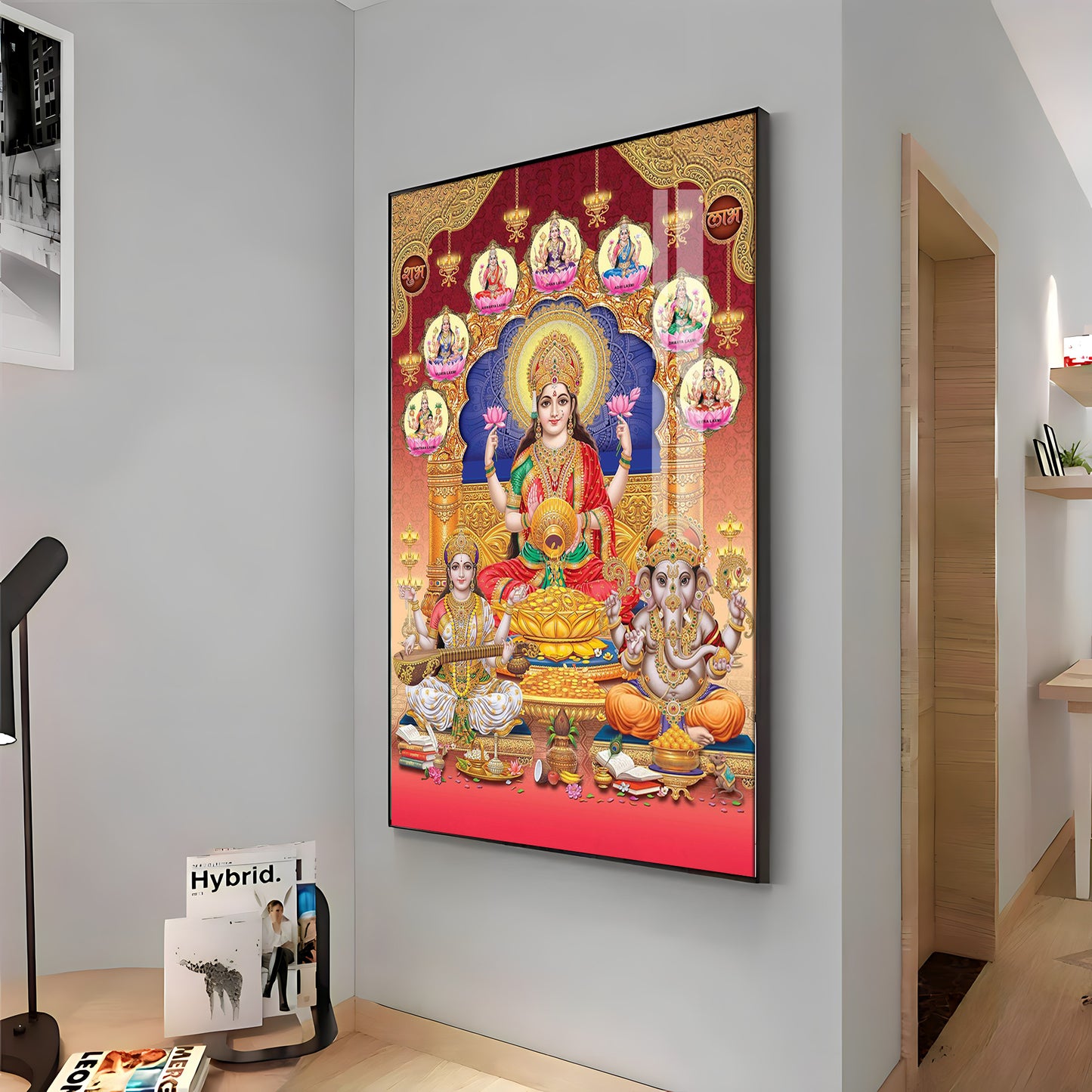 Enchanted Divinity Of Maha Laxmi Ji Premium Acrylic Vertical Wall Art