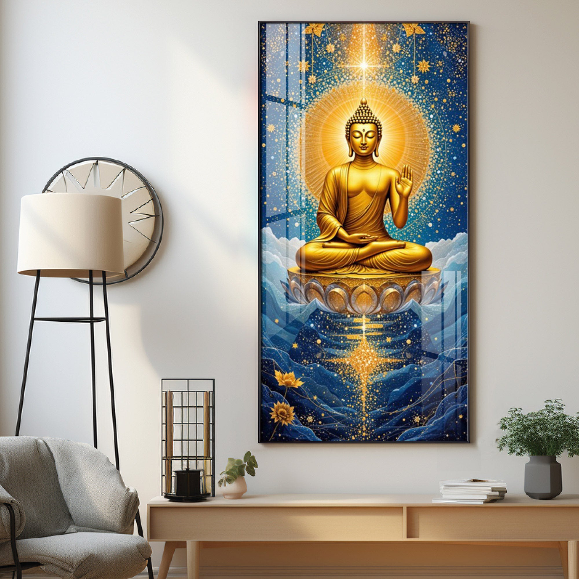 Ethereal Buddha Bliss Premium Acrylic Vertical Wall Art