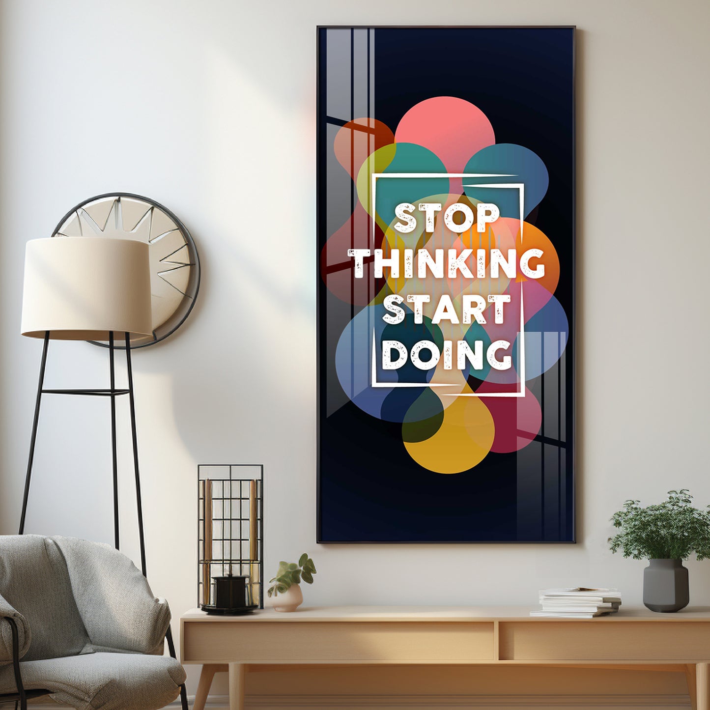 Stop Thinking Start Doing Premium Acrylic Vertical Wall Art