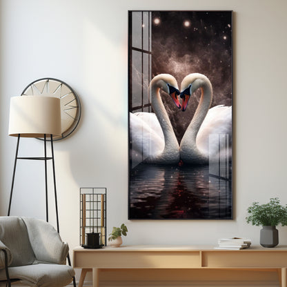 The Swans Majestic Duet Premium Acrylic Wall Art