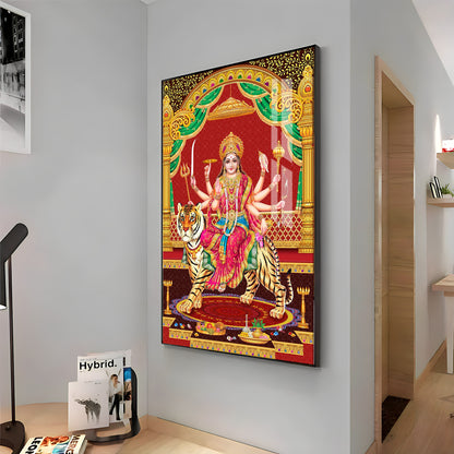 Divine Resonance Of Maa Durga Premium Acrylic Vertical Wall Art