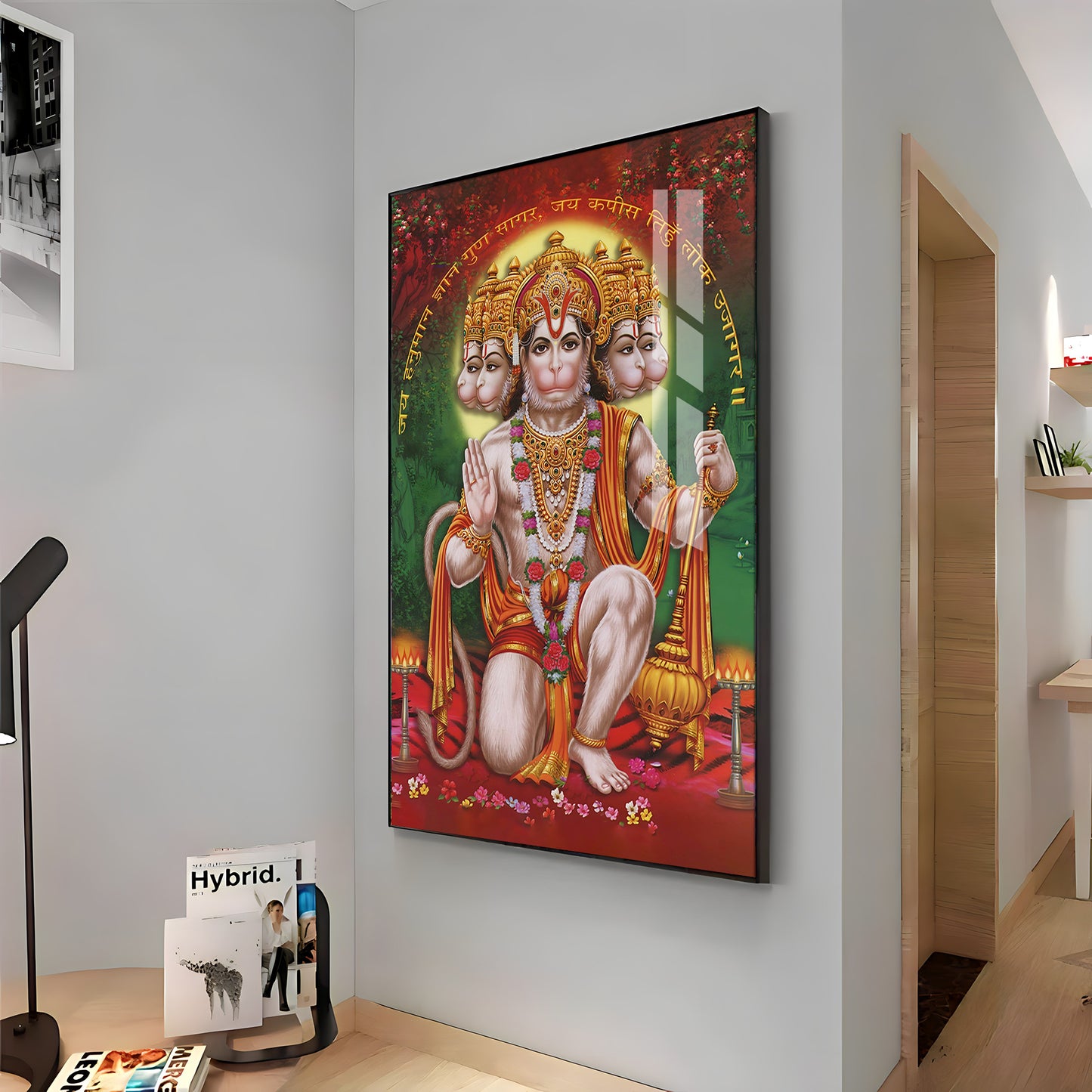 Lord Hanuman Premium Vertical Acrylic Wall Art