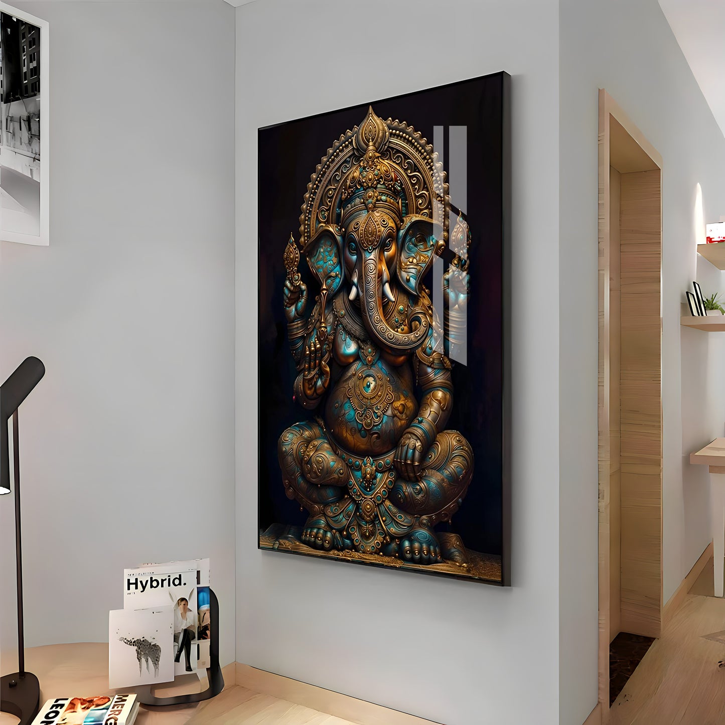 Lord Ganesha Premium Acrylic Vertical Wall Art