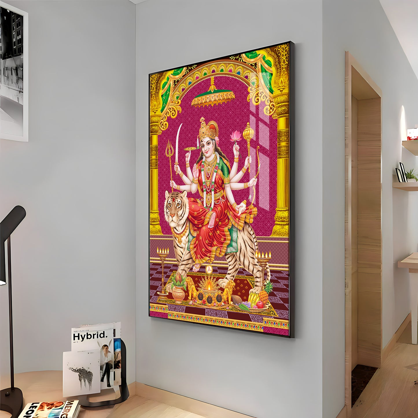 Maa Durga Spirit Premium Acrylic Vertical Wall Art