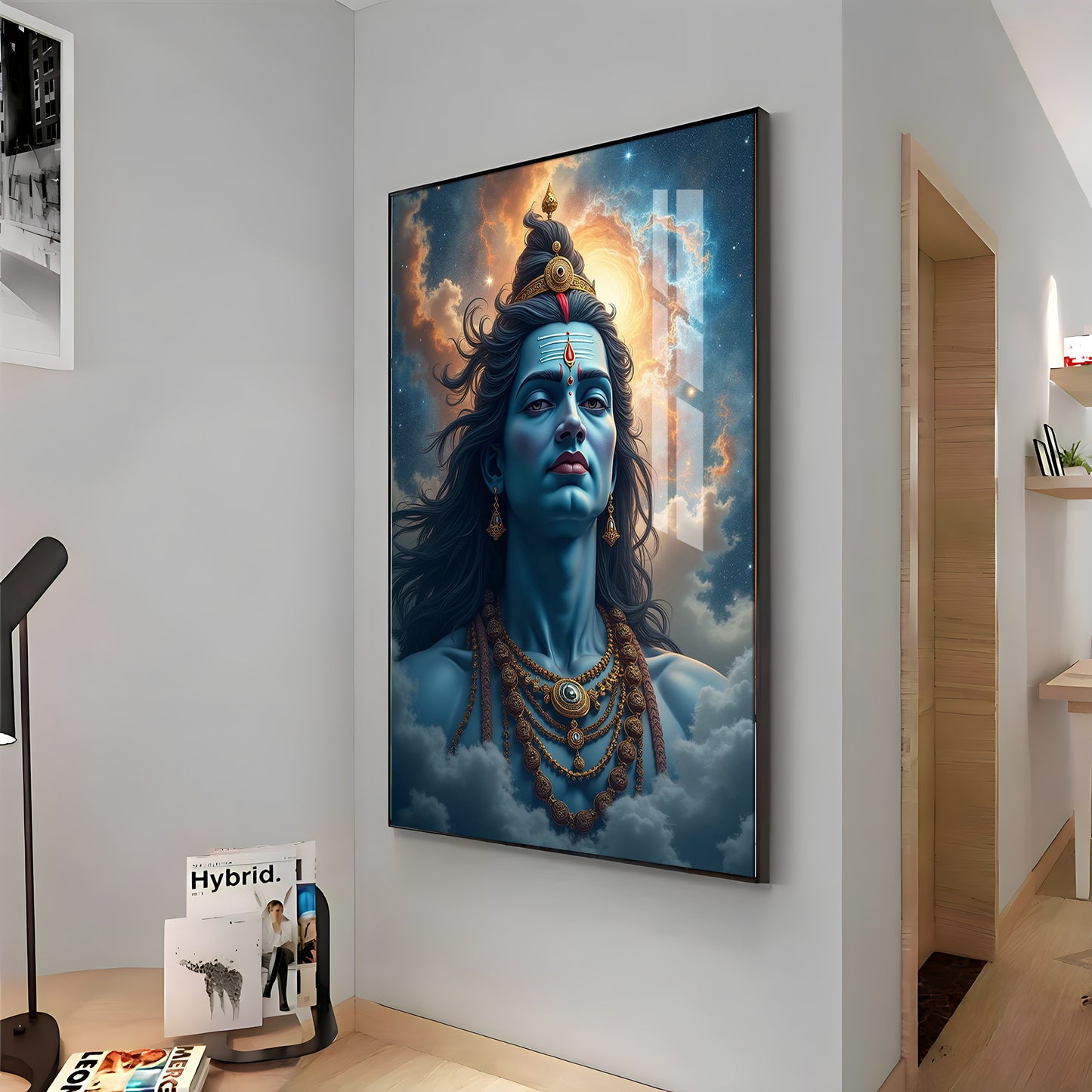 Lord Shiva In The Clouds Premium Acrylic Wall Art