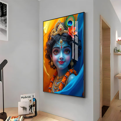 Krishna Smiling Reflection Premium Acrylic Wall Art