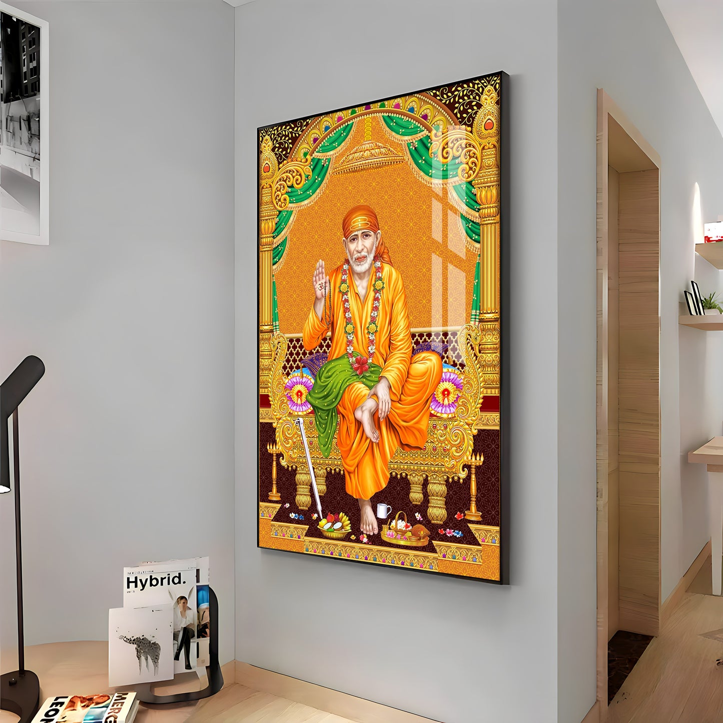 Divine Sai Baba Premium Acrylic Vertical Wall Art