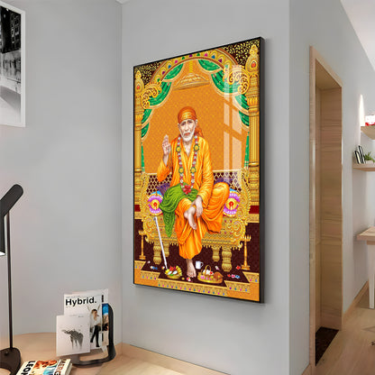 Divine Sai Baba Premium Acrylic Vertical Wall Art