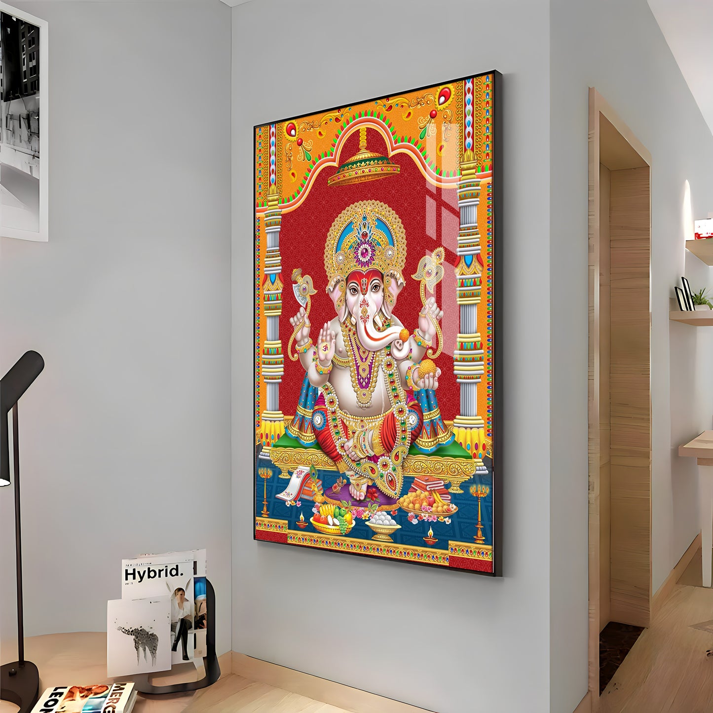 Divine Ganesha Premium Acrylic Vertical Wall Art