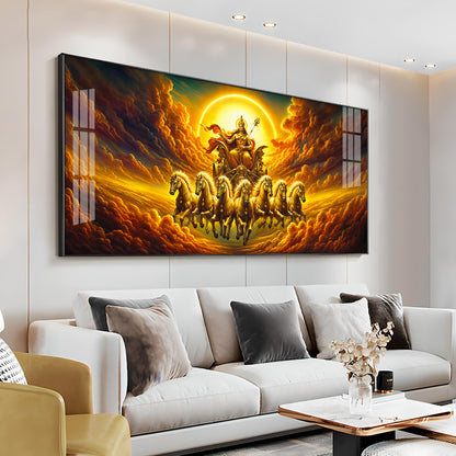 Surya Bhagwan Premium Acrylic Horizontal Wall Art
