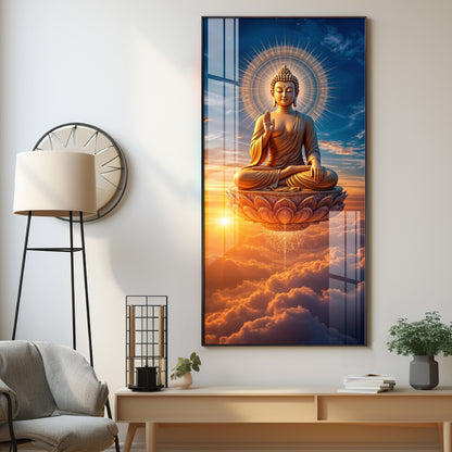 Buddha In The Clouds Premium Acrylic Vertical Wall Art