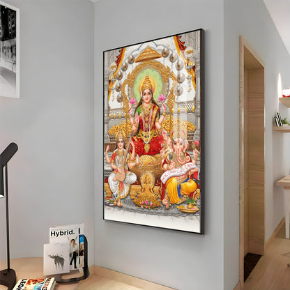 Goddess Laxmi Ji Radiant Premium Acrylic Vertical Wall Art