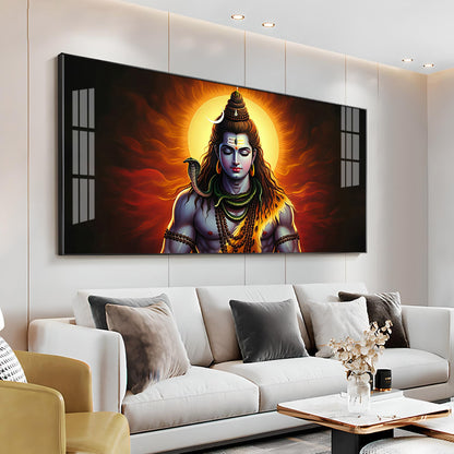 God Shiva Premium Acrylic Horizontal Wall Art