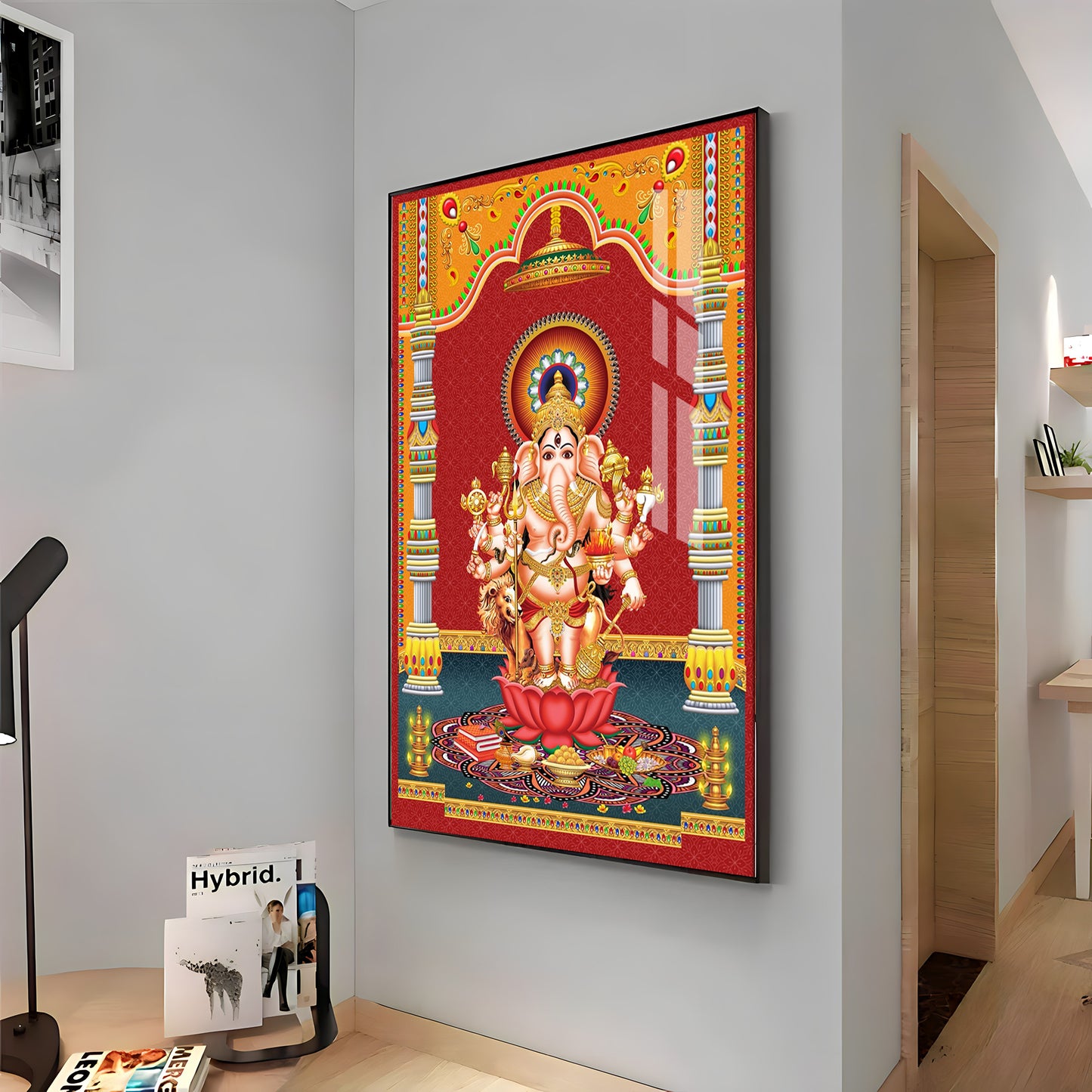 Lord Ganesh Blessings Premium Acrylic Vertical Wall Art