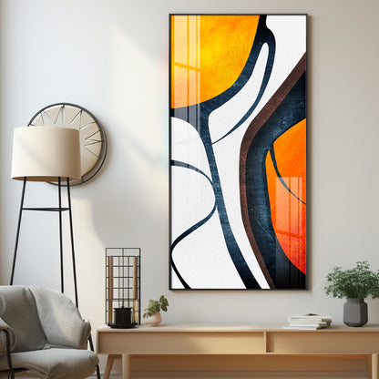 Orange Light Luxury Corridor Premium Acrylic Vertical Wall Art