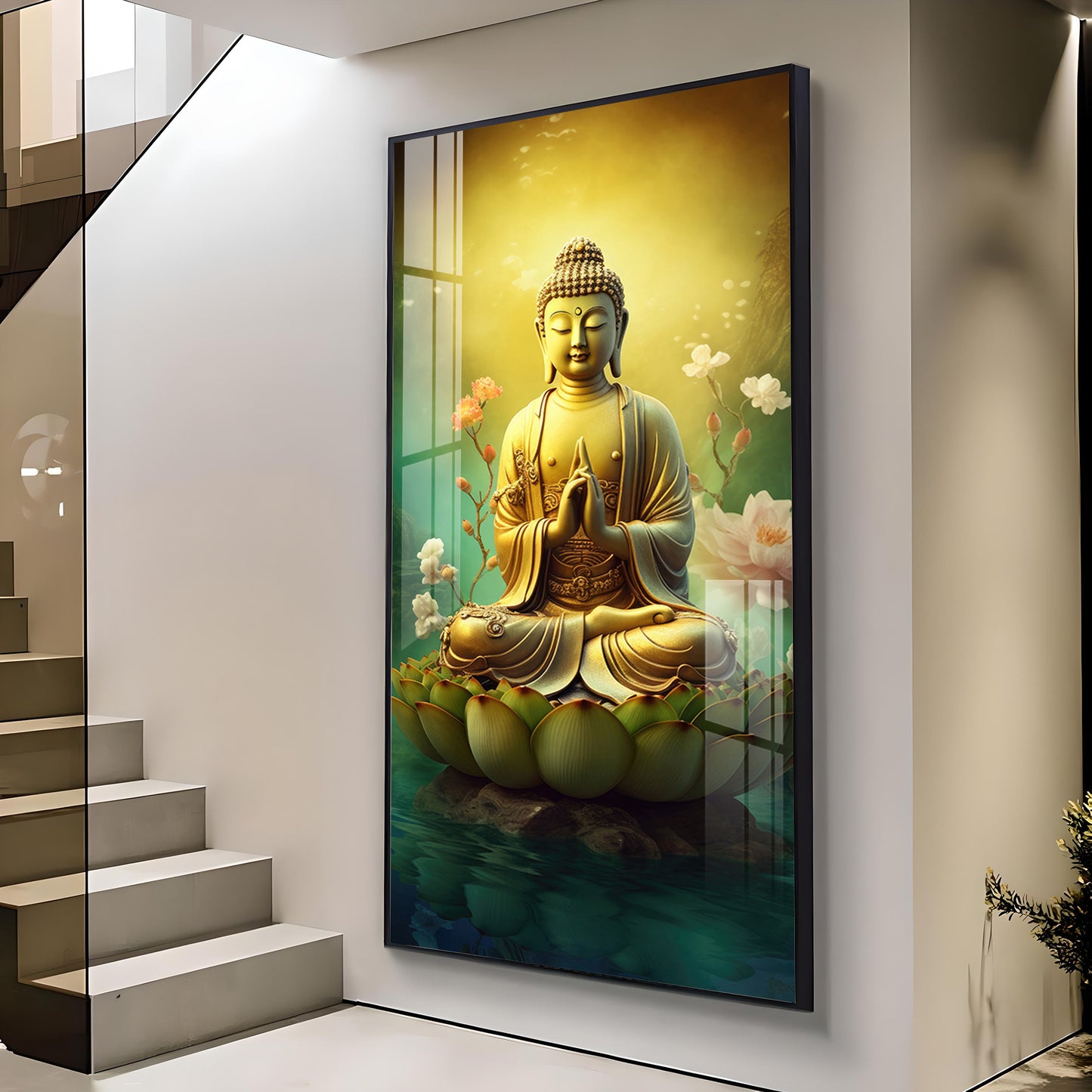 Peaceful Buddha Premium Acrylic Vertical Wall Art