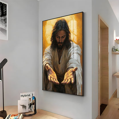 Faithful Jesus Hands Premium Acrylic Wall Art