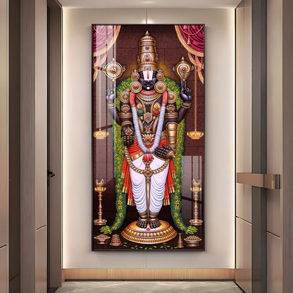 Lord Venkateswara Tirupati Balaji Premium Acrylic Vertical Wall Art